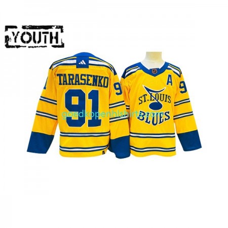 St. Louis Blues Vladimir Tarasenko 91 Adidas 2022-2023 Reverse Retro Geel Authentic Shirt - Kinderen